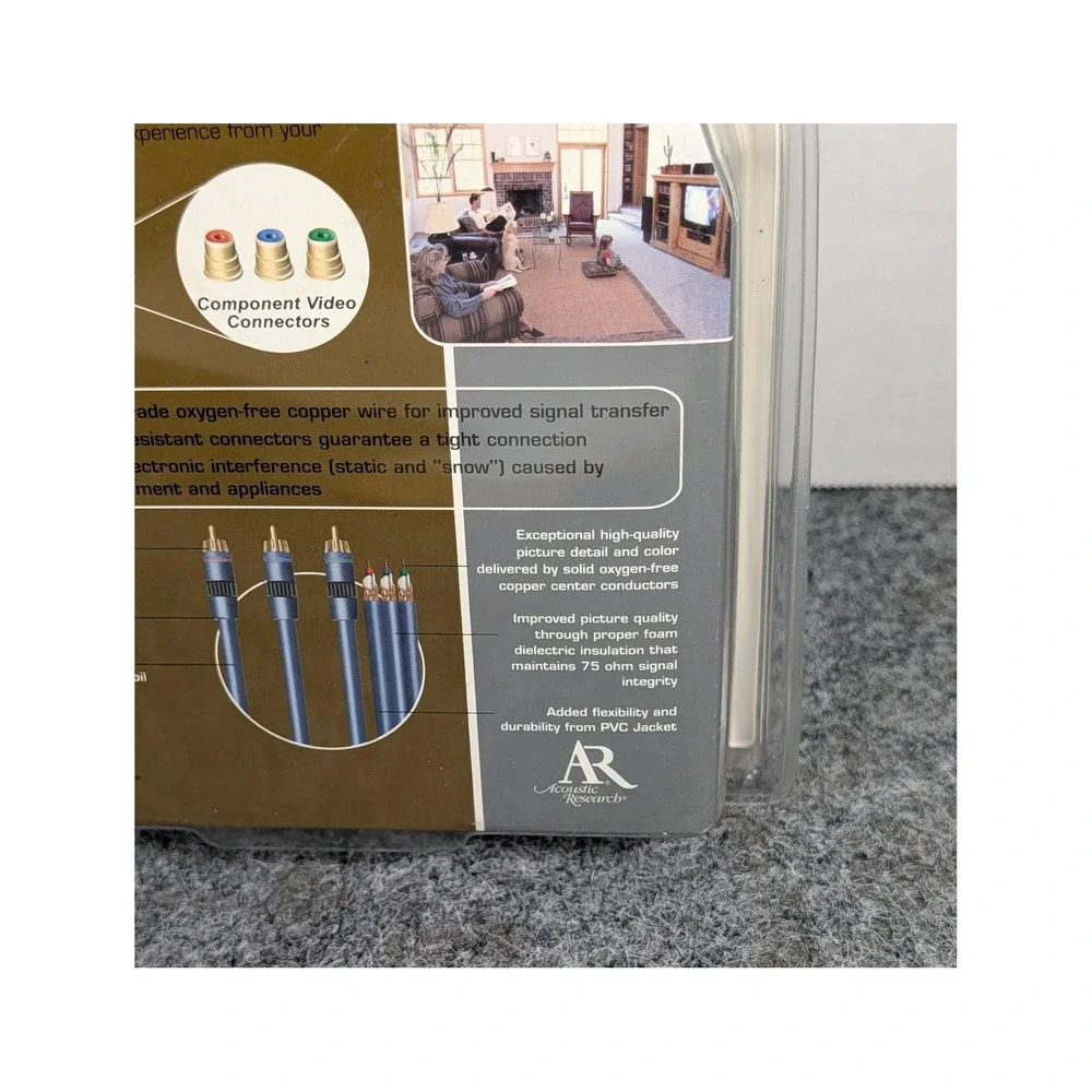 Acoustic Research AP090 Performance Series 3ft Component Video Cable Gold RCA